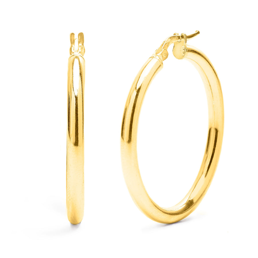 Extra Large Gold Smooth Hoops