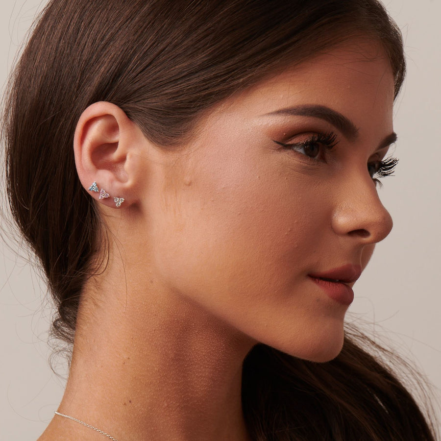 Trillium Birthstone Earring Silver