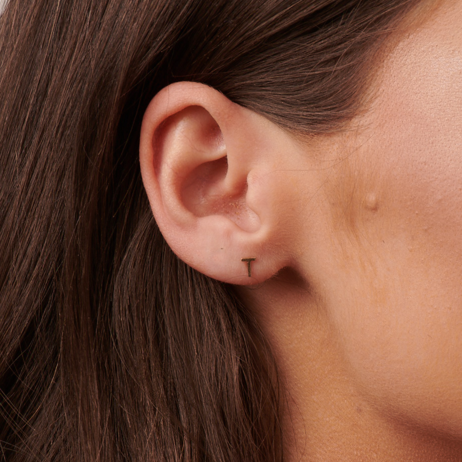 single initial earring