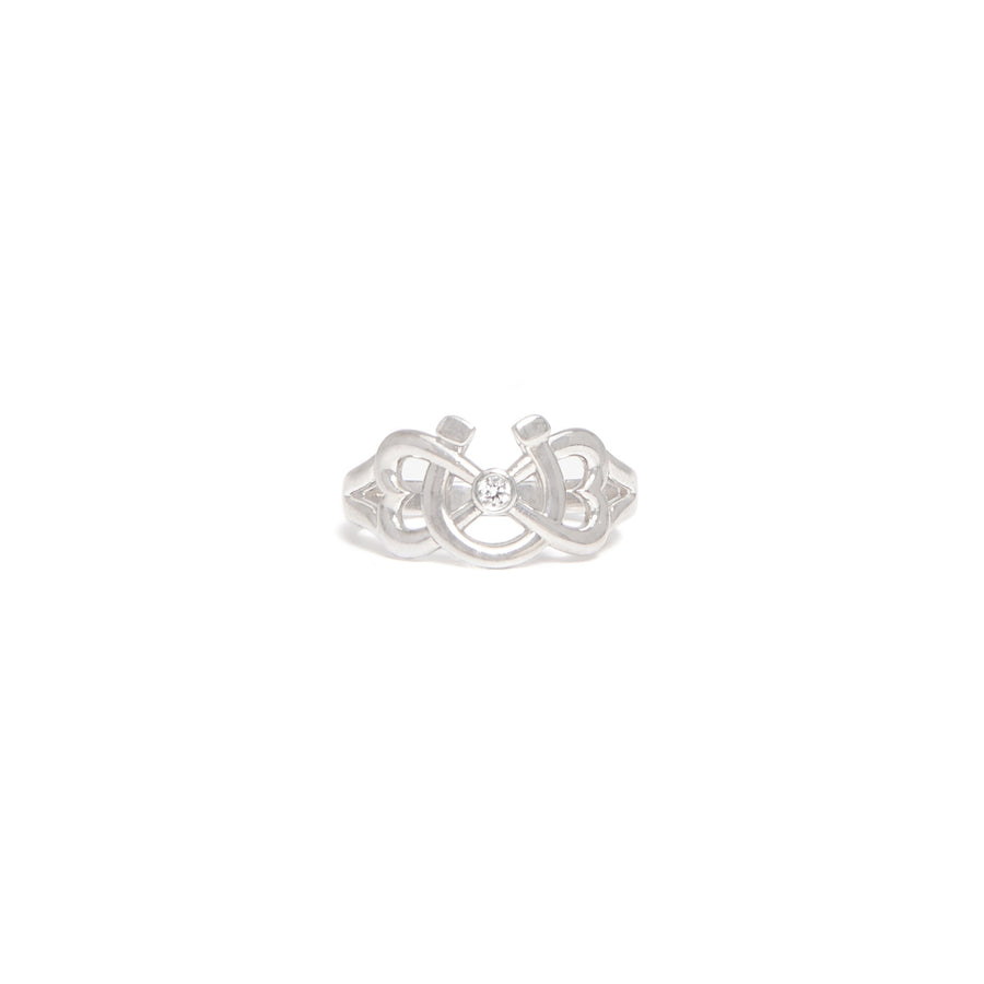 10k White Gold Diamond Infinity Luck Ring