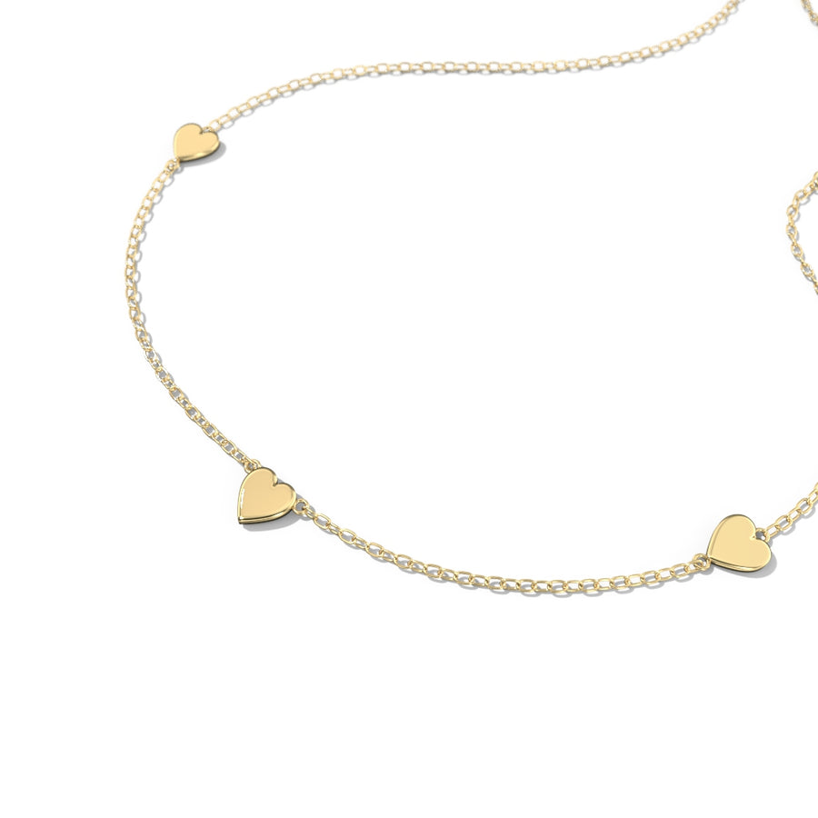 Triple Heart 10K Gold Necklace