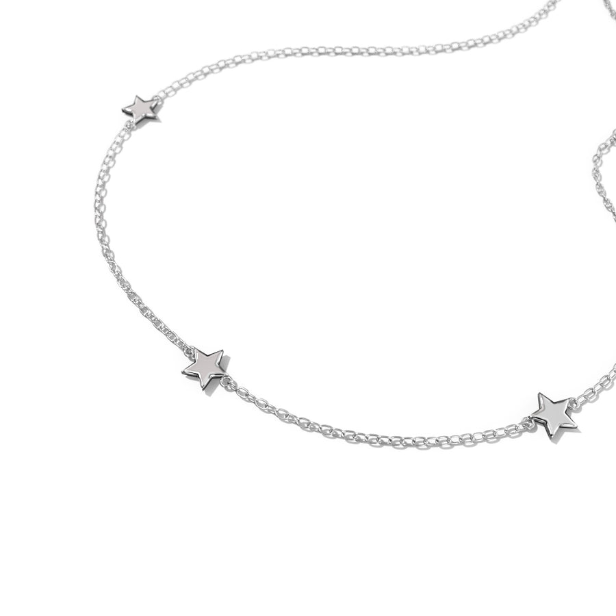 Triple Star Silver Necklace