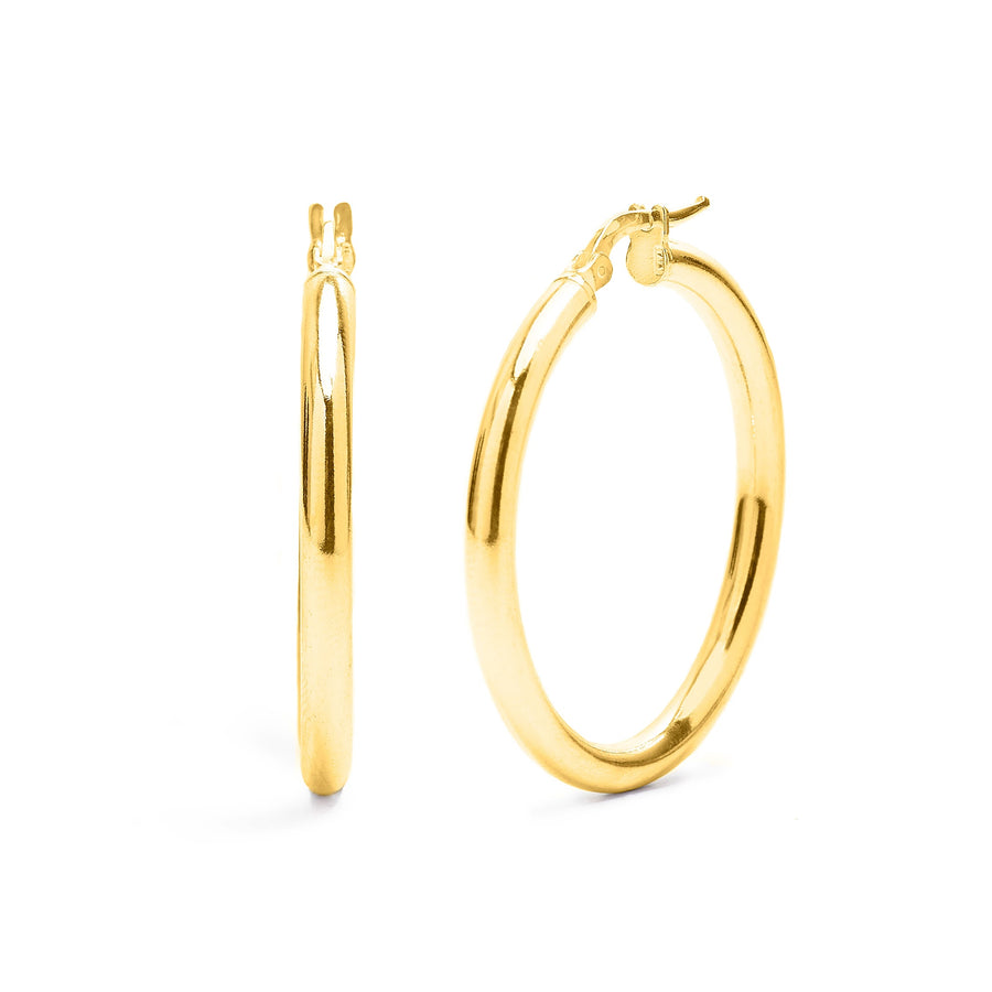 Large Gold Smooth Hoops