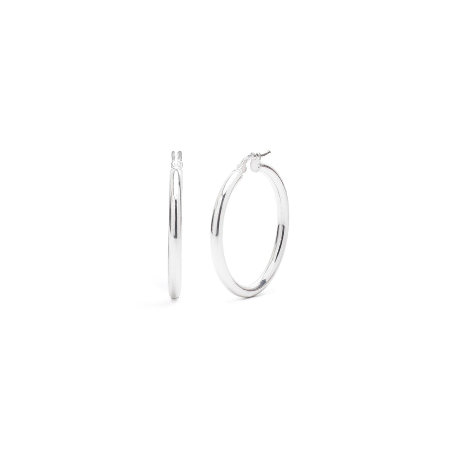 Small Silver Smooth Hoops