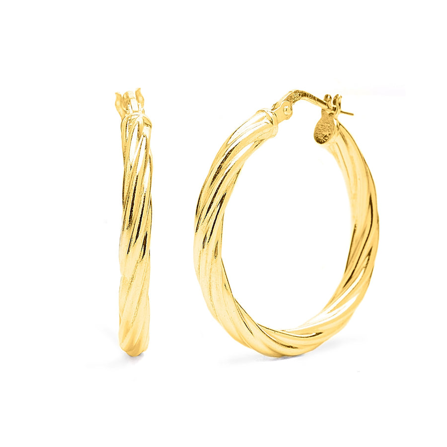 Large Gold Twisted Hoops