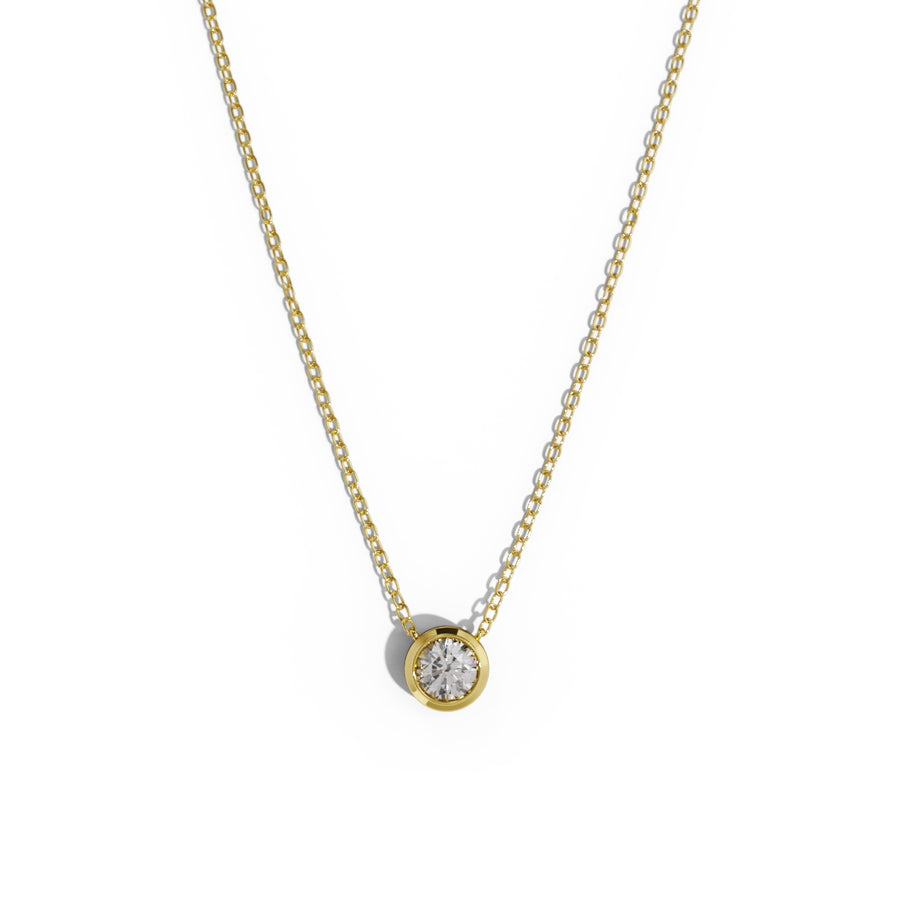 Bezel Birthstone Necklace 10k Gold