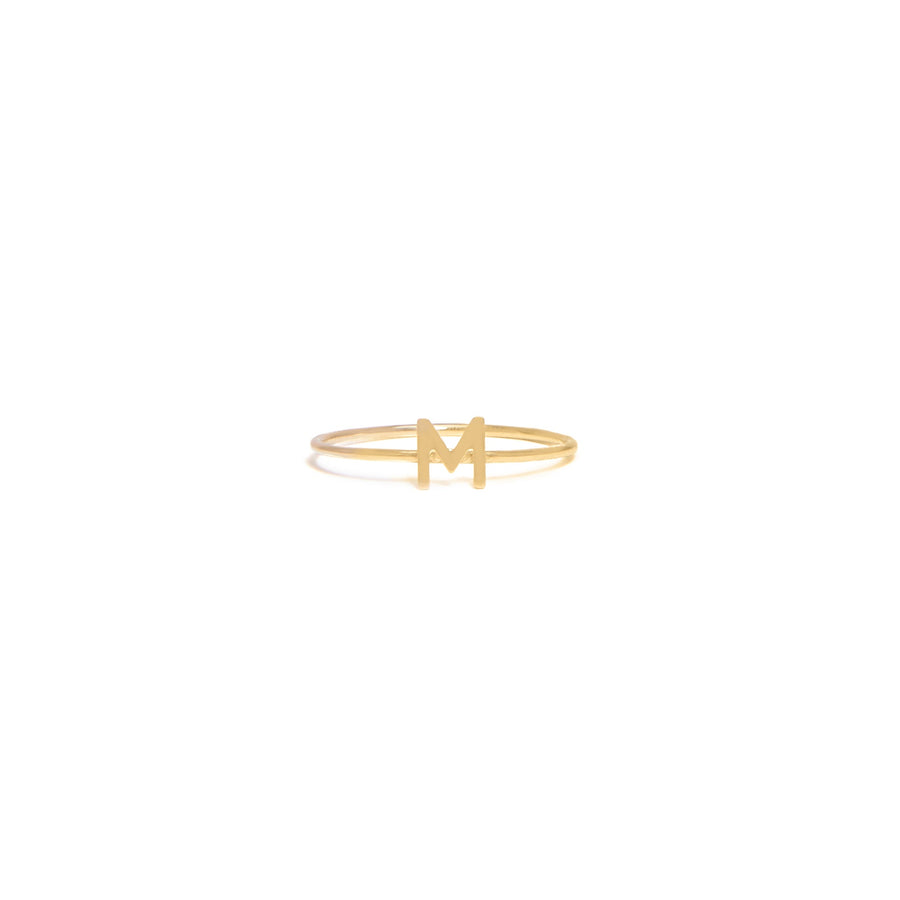 10k Yellow Gold Stackable Initial Ring