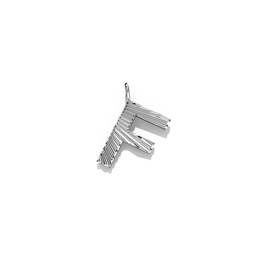Silver Fluted Letter Pendent