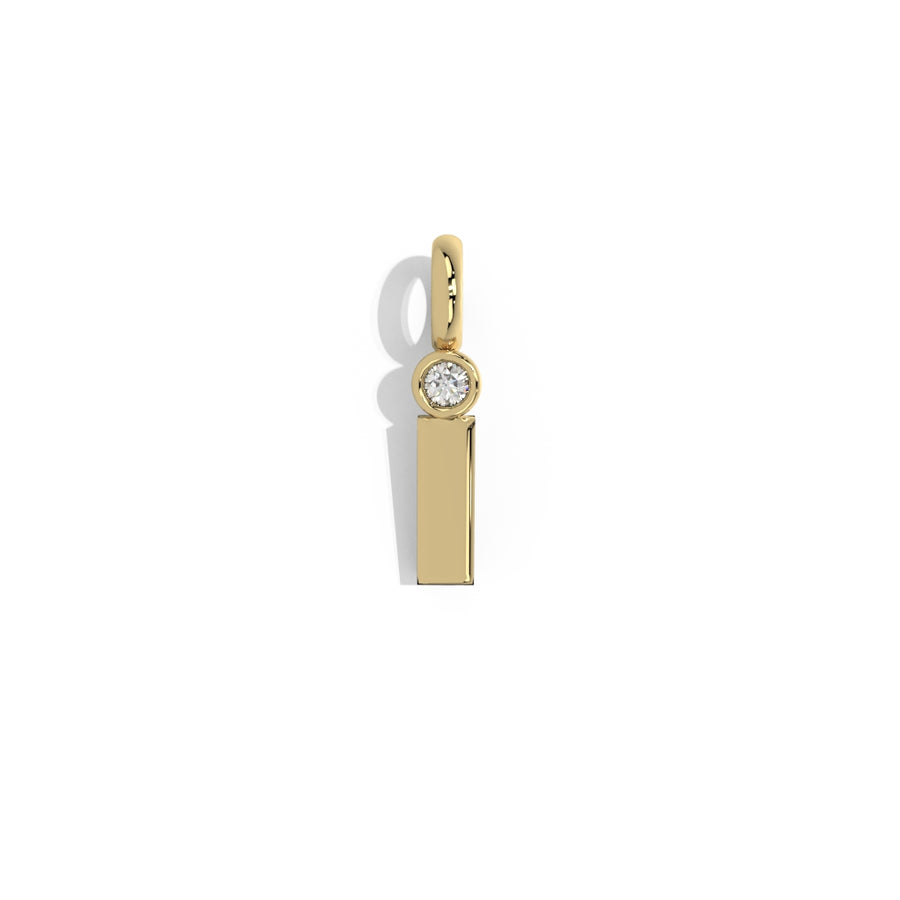 Gold Smooth Charm Letter Pendant - Circle