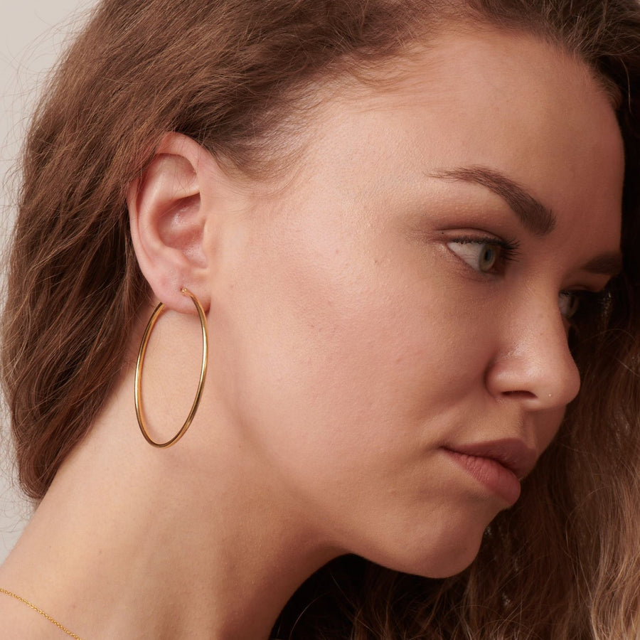 Extra Large Gold Smooth Hoops