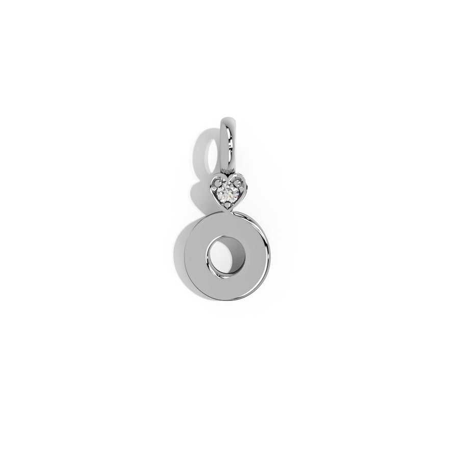 Silver Smooth Charm Letter Pendant - Heart