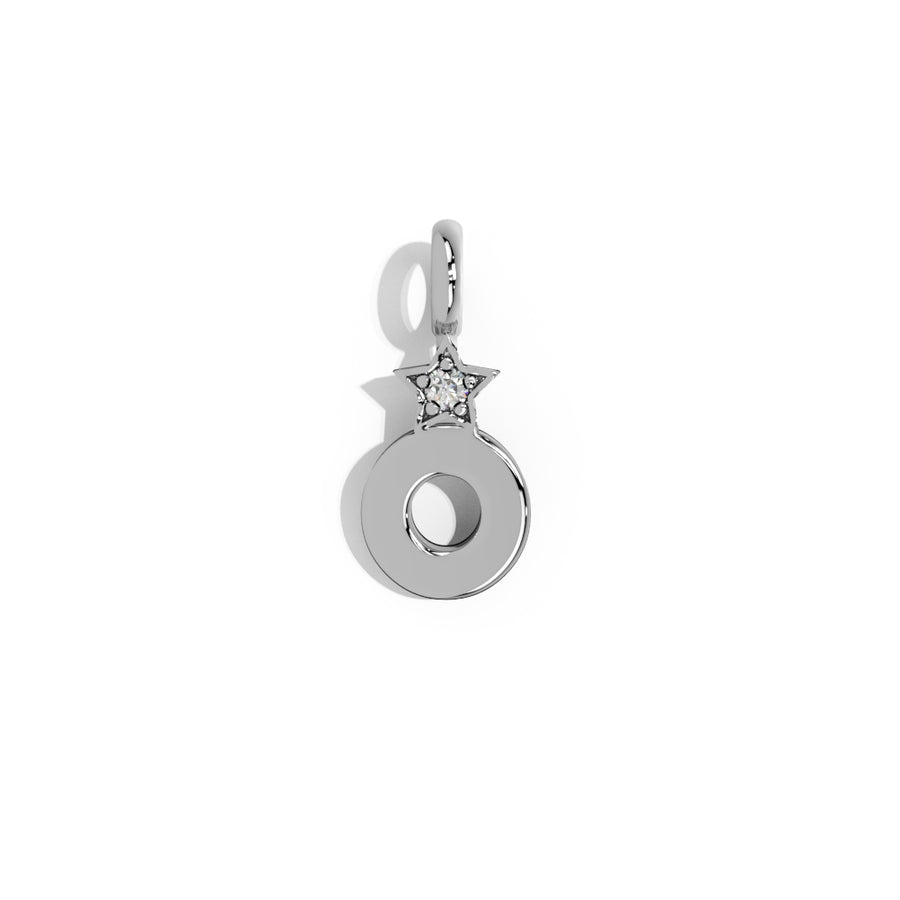 Silver Smooth Charm Letter Pendant - Star