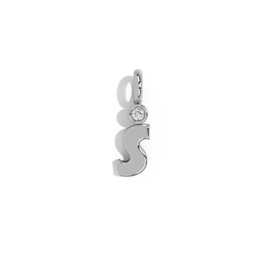 Silver Smooth Charm Letter Pendant - Circle